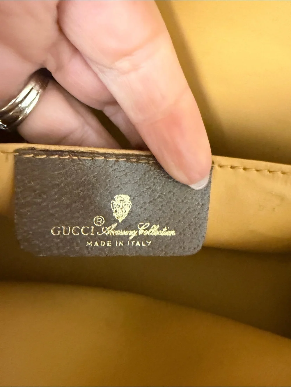 Gucci Brown GG Supreme Canvas Clutch with Green-Red Stripe